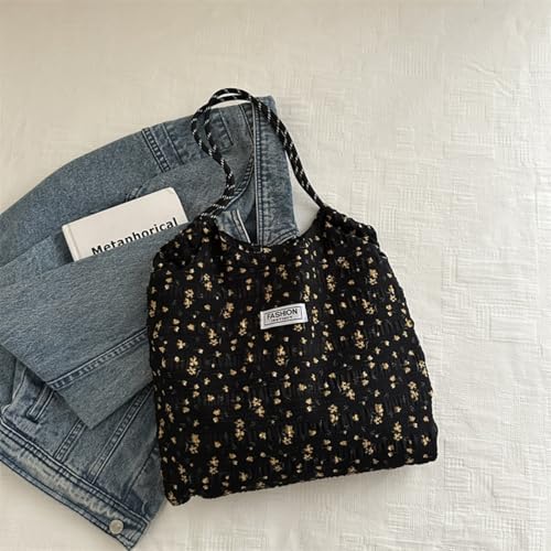 Shoulder Bag for Women cute floral tote crossbody bag Canvas Shoulder Hobo Bag with handle for travel shopping3