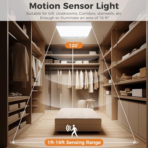 slochi LED Ceiling Light Motion Sensor, Cordless Bathroom Ceiling Lamp Battery Operated, Rechargeable Magnetic Mount Pir Light for Bath,Porch,Stairs,loft, shed,3 Color Temperatures, Remote Control - Cosy Home Interiors slochi LED Ceiling Light Motion Sensor, Cordless Bathroom Ceiling Lamp Battery Operated, Rechargeable Magnetic Mount Pir Light for Bath,Porch,Stairs,loft, shed,3 Color Temperatures, Remote Control - Image 3