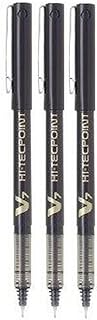 Pilot BX V7 Black Hi-Tecpoint Fine Rollerball Pen 0.7mm Nib Tip 0.5mm Line Width (Pack Of 3)