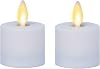 Luminara Flameless LED Tea Light Candle, 1.4 x 2, Pack of 2, Plastic Pearl Ivory, Real Flame, Battery Operated wRemote Timer Function