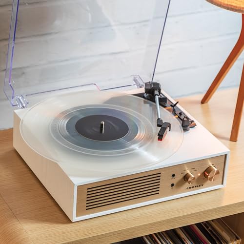 Crosley CR6045A-CR Miles 3-Speed Bluetooth in/Out Record Player Turntable with Built-in Speakers, Crème - Les Beatles, Paul McCartney, John Lennon, RIngo Starr, George Harrison Crosley CR6045A-CR Miles 3-Speed Bluetooth in/Out Record Player Turntable with Built-in Speakers, Crème – Image 5