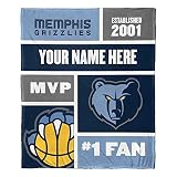 Northwest NBA Memphis Grizzlies Personalized Silk Touch Throw Blanket, 50" x 60", Colorblock