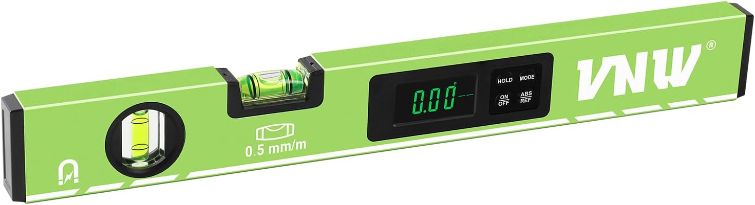16inch Digital Level with LCD Display - Bubble Light Up Function - Multi Purpose:Magnetic Torpedo Level, Angle Finder 0-90° & 0-180° Range -Leveler Tool for Woodwork,Saw & Home Leveling (Green)