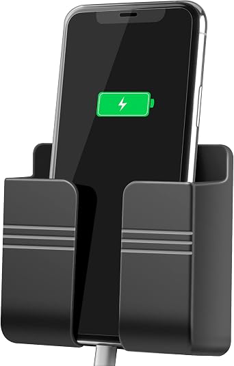 CEI&BPY Wall Mount Phone Holder, Phone Stand with Self Adhesive. Phone Holder for Charging and RV for iPhone and Android 1Pc,Grey