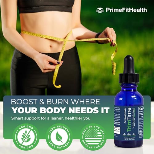 TrimTime – Advanced Weight Management Drops – African Mango & Maca Extract – Supports Metabolism, Curb Cravings & Boost Energy – Fast-Absorbing Liquid Formula – 1 fl oz