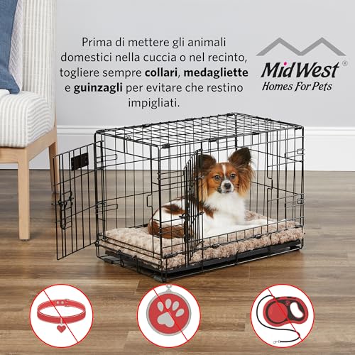 MidWest Homes for Pets 36-Inch LifeStages Crate for Medium-Large Breeds, 41-70 lbs, Double Door Folding Dog Crate with Divider Panel, Leak-Proof Tray & Secure Latch, Heavy-Duty & Easy to Assemble - Image 3
