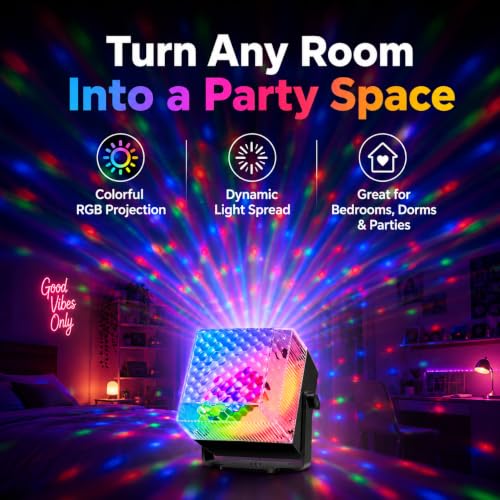 Image of Party Lights Disco LED Light Sound Activated with Remote Control LED Strobe Mood Lighting for Home Room Dance Parties Christmas Halloween Birthday