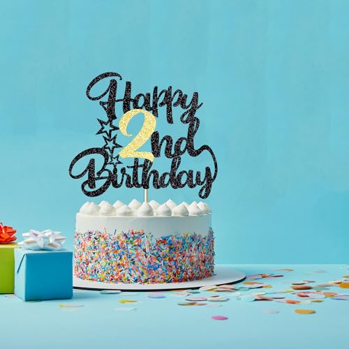 Image of Klionjor 2nd Happy Birthday Cake Topper - Cake Decoration & Party Gift (2)