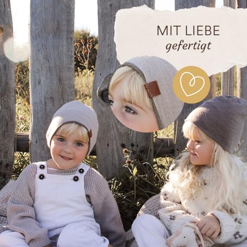 MayLily Merino Baby Beanie Taupe 36-48 – Bild 6