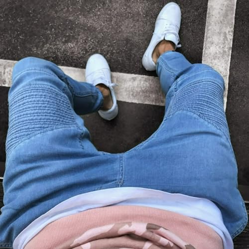 Jeans Pants Trouser Denim Street Trendy Tight Legged Water Washed Casual Commuter for Men 5