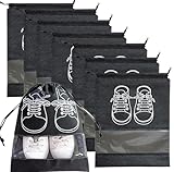 5 Stück Reise Schuh Tasche, Schuh Taschen, Schuh Taschen für Reisen, Staubdichte Tasche Schuh Aufbewahrung Tasche Drawstring Nichtgewebte Schuhe Aufbewahrungstaschen (schwarz)
