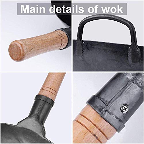 CTCOIJRN Universal-Wok-Eisen, chinesischer Vintage-Gusseisen-Gasherd, Induktionsherd, 14 Zoll 6 CTCOIJRN Universal-Wok-Eisen, chinesischer Vintage-Gusseisen-Gasherd, Induktionsherd, 14 Zoll