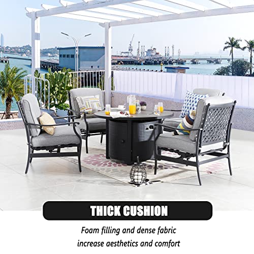 Festival-Depot-5Pcs-Outdoor-Fire-Table-Set-42-Inch-Propane-Fire-Pit-Table-and-4-Armchairs-with-Thick-Cushions-Patio-Conversation-Set-for-Garden-Backyard-Grey