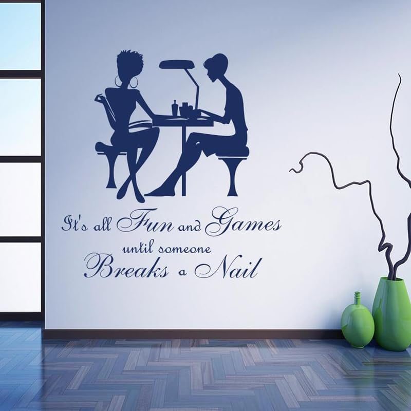GADGETS WRAP Wall Decal Vinyl Sticker Beauty Salon Nail Manicure It's All Fun and Games for Office Home Wall Decoration-image-8