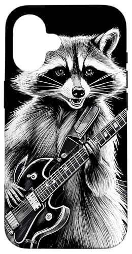 Mapache Rock Guitarra Heavy Metal Marder Raccoon Carcasa para iPhone 16