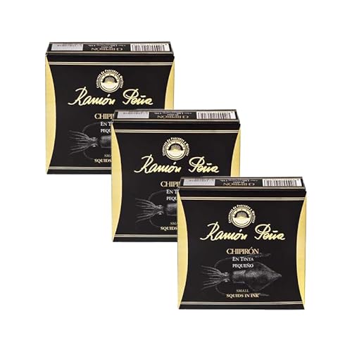 Ramon Pena Canned Squids in Ink | 6/8 Chipirones Per Tin | 3 x 130g Can