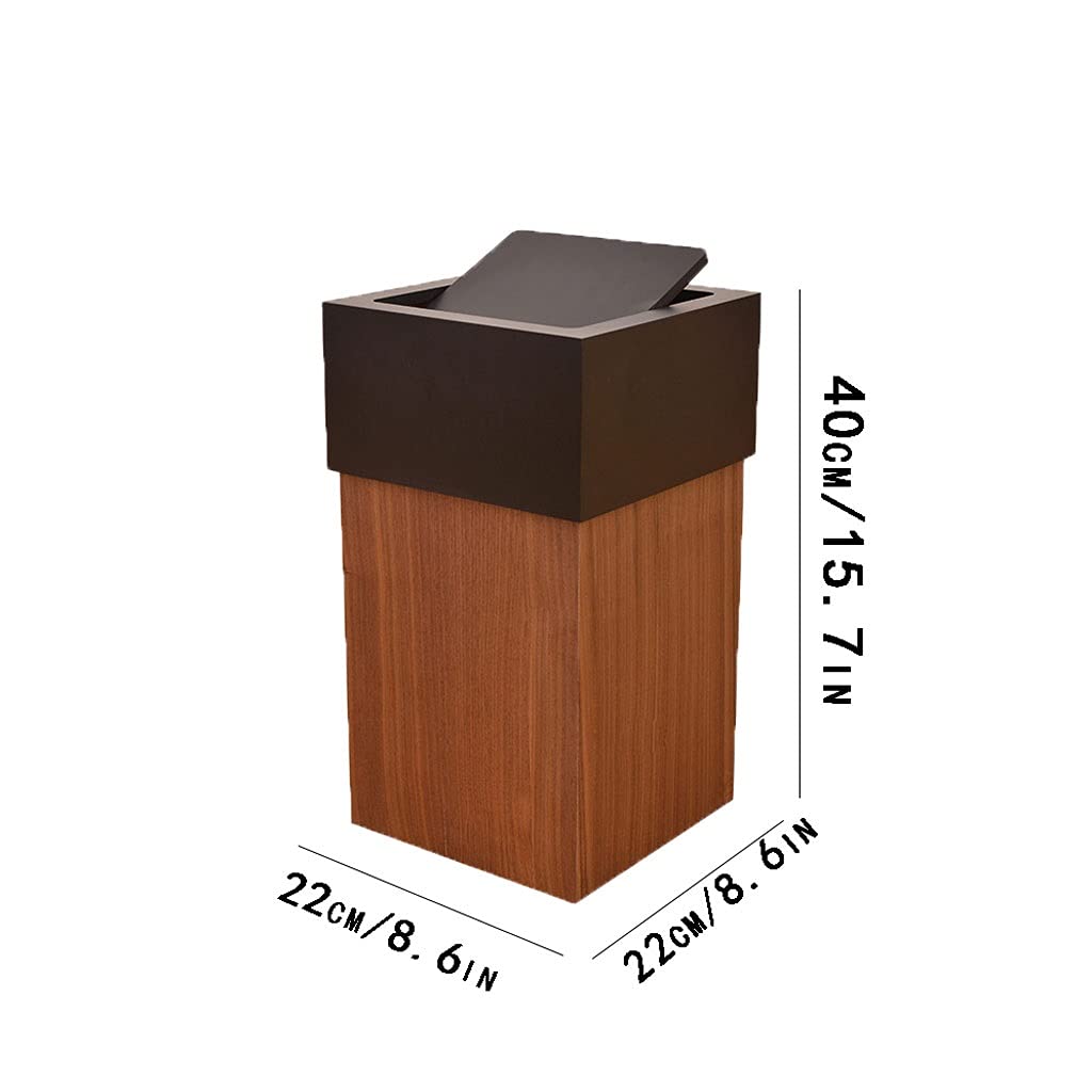 Kosz na śmieci Trash Can Creative Drewniane śmieci Puszka Design Design Can Gruby i trwały wodoodporny kosz do przechowywania dom i biuro (Color : A)