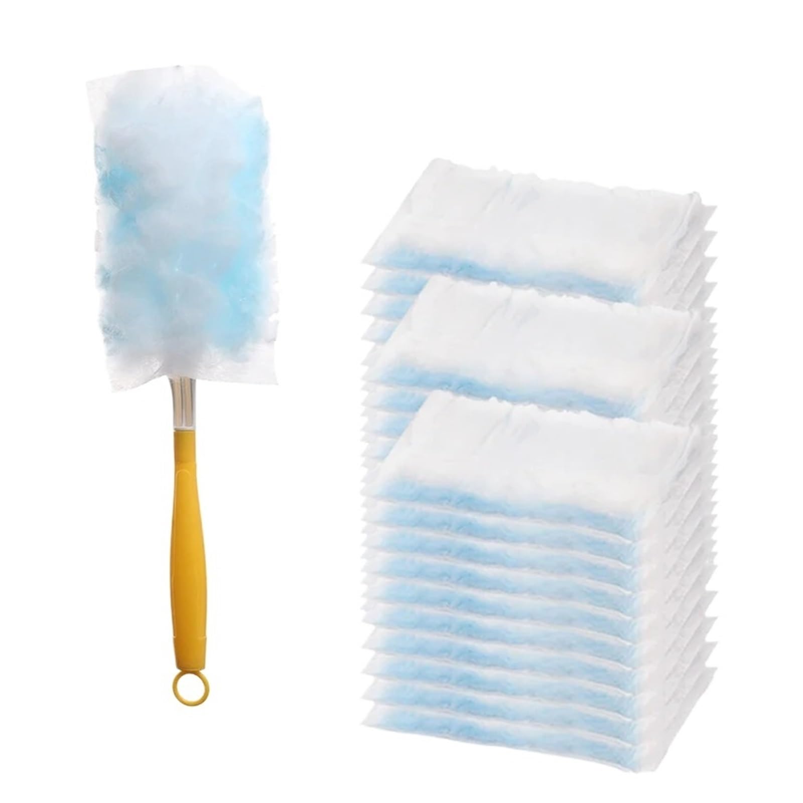 20/30 Uds recambios de Plumero Cepillo for Quitar el Polvo estático Cabezal Repuesto Kit plumeros 180 ° reemplazo electrostático multisuperficie para Limpiar El Polvo(1 Handle 30PCS)