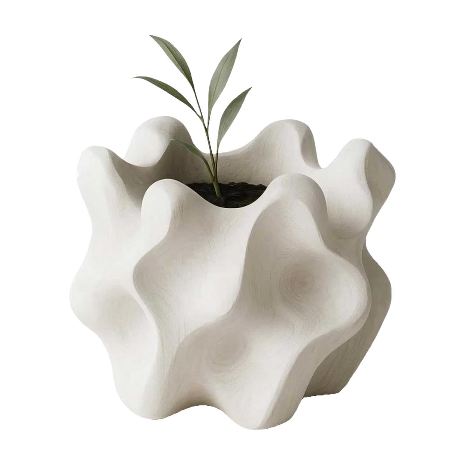Limtula White Decorative Planter 3D Printed Plant Pots Suitable For Succulents And Table Decor Flower Pots