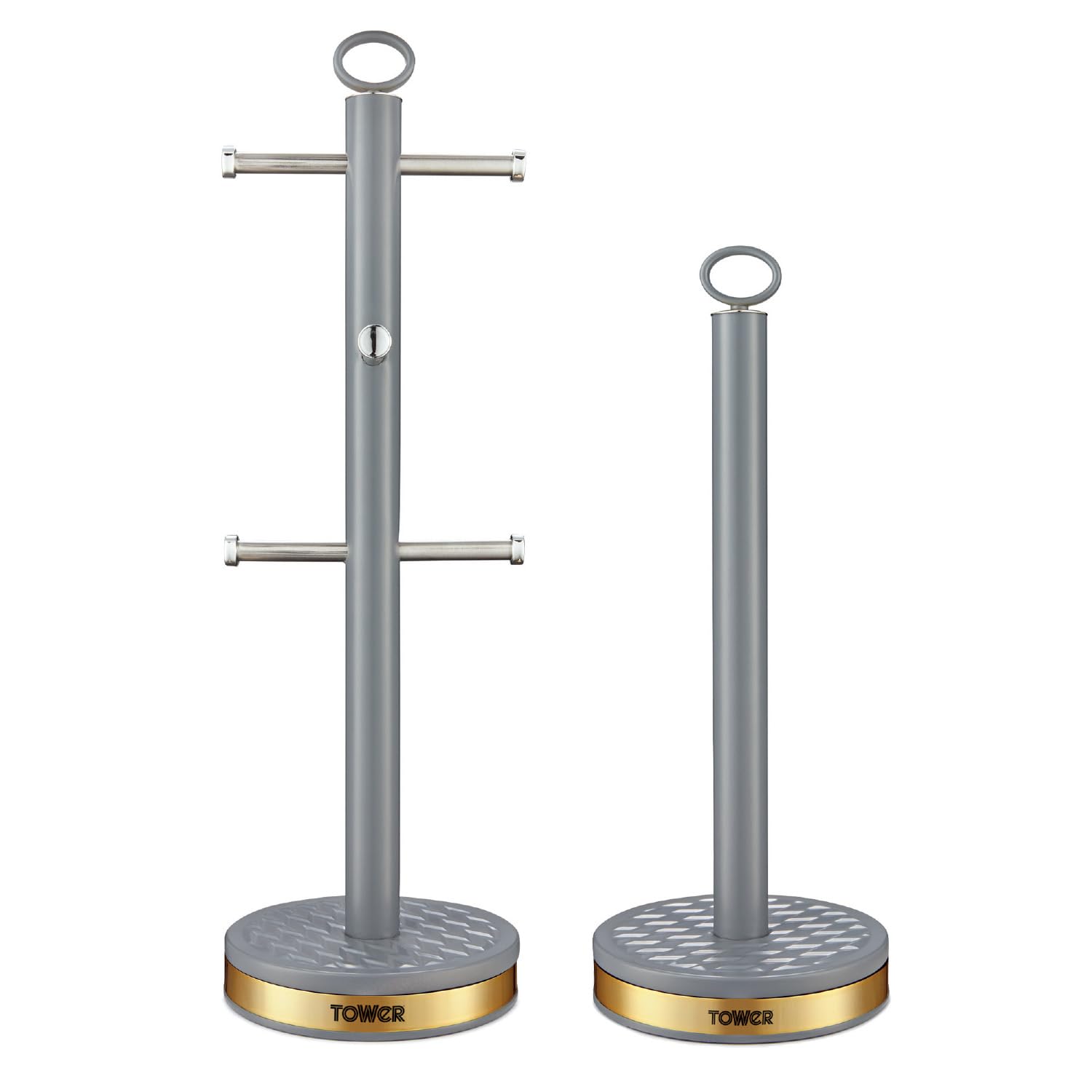 Tower - Mug Tree & Towel Pole - Stainless Steel - Grey