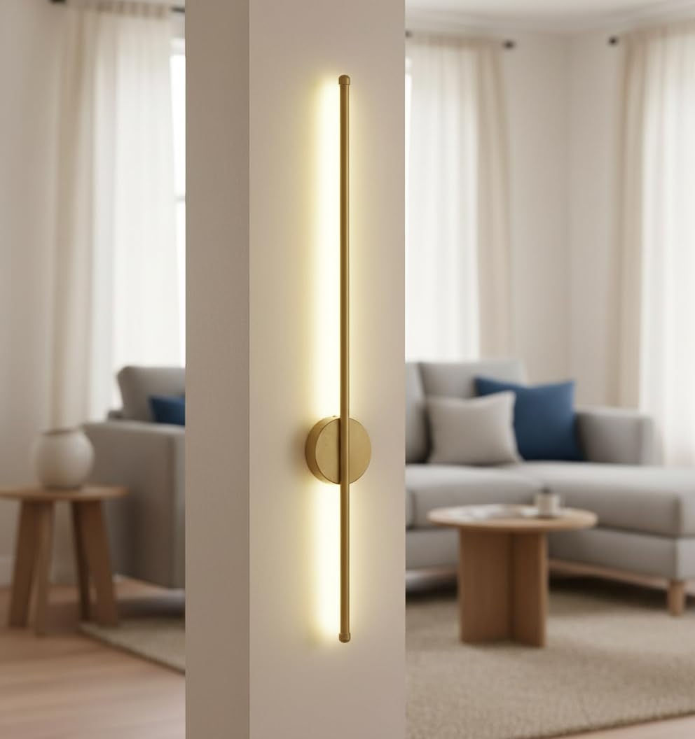 Mufasa 12 Watts Gold Finish Back Effect Modern LED Wall Highlighter Light Indoor Decorative Wall Panelling Livingroom Bedroom Bedside Light (3 Color Mode)-image-30
