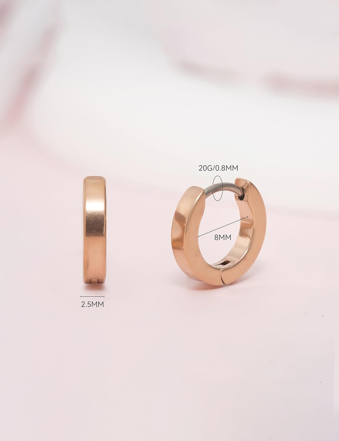 Limerencia G23 Pure Titanium Hypoallergenic Huggie Hoop Earrings for Women Sensitive Ears - Image 3