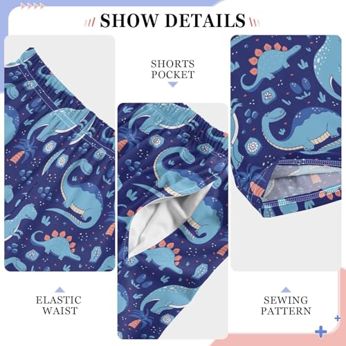 ZZXXB Funny Dinosaur Boys Long Pants Soft Trousers Elastic Waist Kids Lounge Bottoms with Pockets S-XL4