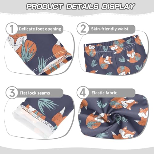 Girls Basic Leggings Baby Girls Pants Cute Fox Soft Footless Stretchy Tights Pants 4-10Y3