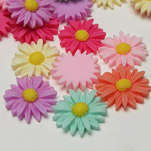 Abalorios de resina con diseño de margaritas de acabado preciso para joyería textil 4
