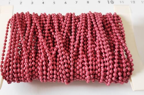 Image of GoSetGet! 12 mtr-LITE Maroon /Wine -1.5mm Metal Ball Chain for LIPPAN Art, Rangoli, Jewelry Making, Crafts, Decorative, Long Lasting Finish (12 Mtr MaroonLite)