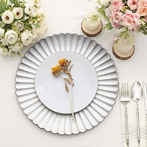 Tableclothsfactory 6 Pack Platos Plateados Desechables 13" miniatura 2