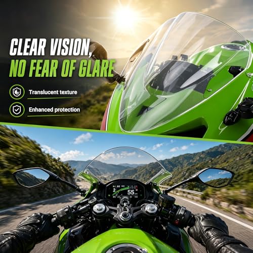 Image of PSLER Double Bubble windshield for 2024 2025 ZX6R Clear | ZX6R accessory, motorcycle windscreen channels airflow to effectively reduce wind noise
