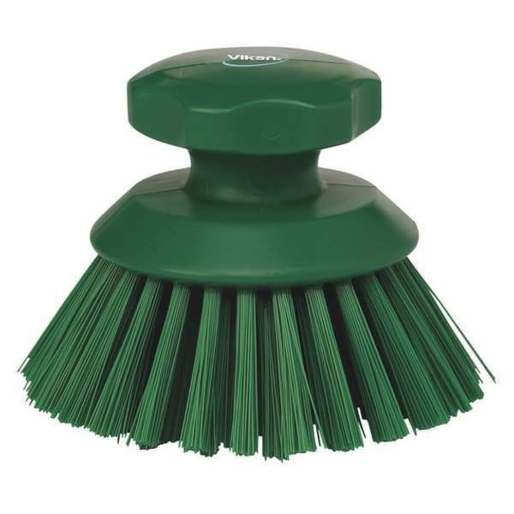 Vikan Round Hand-Held Scrub Brush/Keg Brush, Polypropylene, Polyester Bristle,