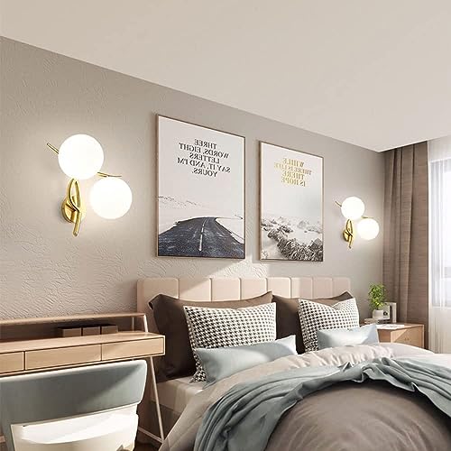 Aplique de pared E27 con bola de cristal redonda y base de latón negro 4
