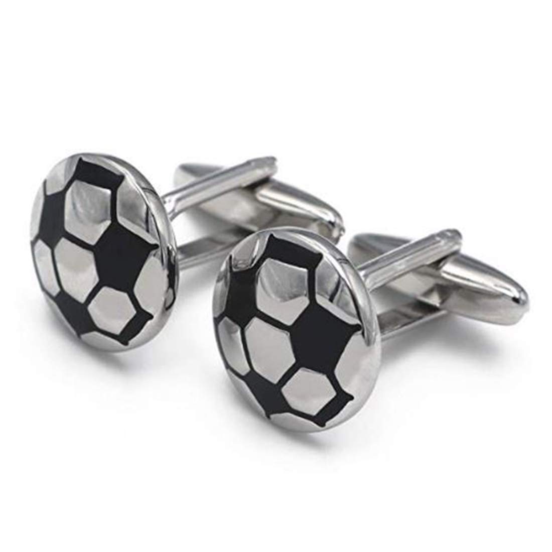 Peora Silver Black Football Cufflinks for Men Business Corporate Wedding Gift (B07MX3C6H5) Amazon Price History, Amazon Price Tracker