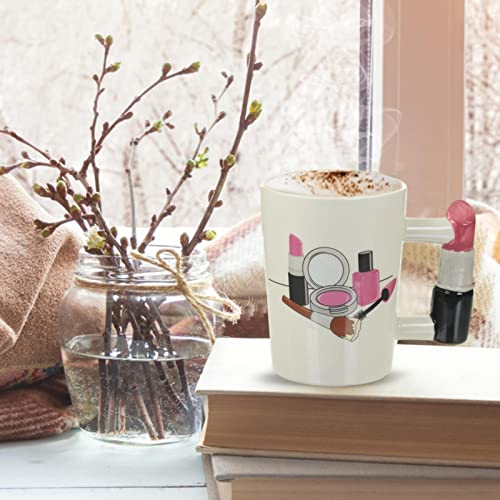 Caneca do batom, Beleza bonito Canecas em forma de ferramenta, Copo inovador 3D de 10,15 onças com a