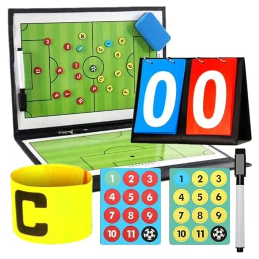 NITRAM Pizarra Entrenador de Futbol - Estuche Portátil con Rotulador y Borrador. Incluye Marcador de Puntuación del Partido y Accesorios (Futbol)