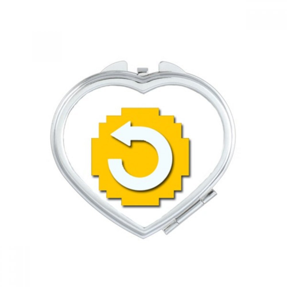 Miroir de poche pixel jeu bouton cœur compact pour sac à main fille