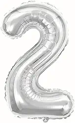 Balao Metalizado Numero 2 Prata 40Cm 111354