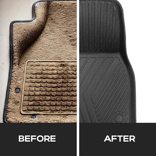 Compatible with Tesla Model Y 2020-2024, 2025 – All-Weather TPE Protection, Full Coverage Front & Rear Car Mats Full Set