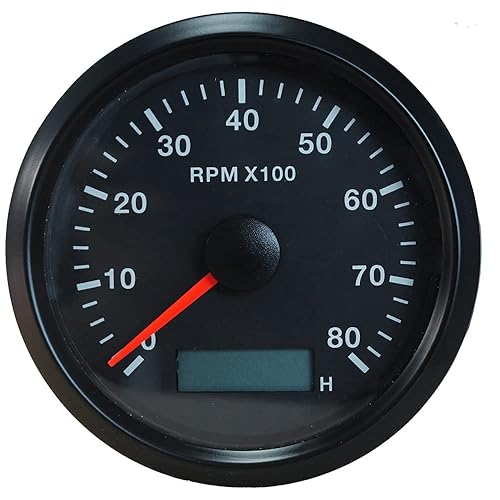 Vista 12 de ELING Medidor de tacómetro RPM impermeable 0-12000RPM con medidor de horas ajustable digital LED y alarma RPM 3.346 in con retroiluminación 12V/24V