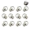 D Ring for Purse Leather Stud Rivets, 12 pcs Metal Ball D Ring Studs Screw Rivets for Leather Crossbody Purse Wallet Conversion Kit Accessories Handbag Purse Strap Hardware for Purse Making-Silver