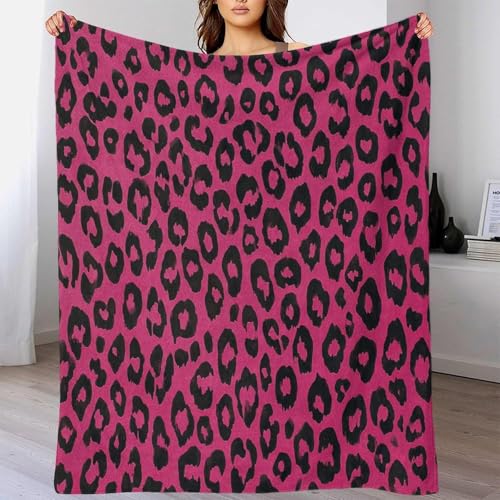 Couverture compacte léopard plaid microfibre chaud jeté de canapé 150x200cm