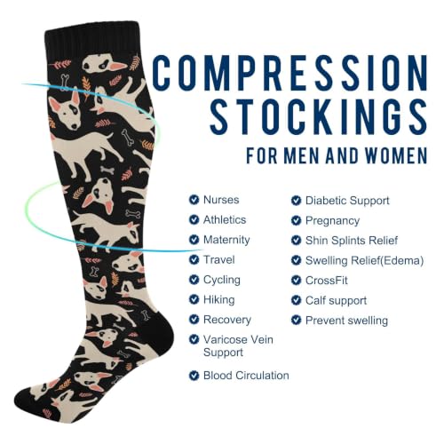 Image of Compression Socks for Women & Men Knee High Socks | Circulation, Medical, Running, Athletic, Nurse, Travel, 1 Pair