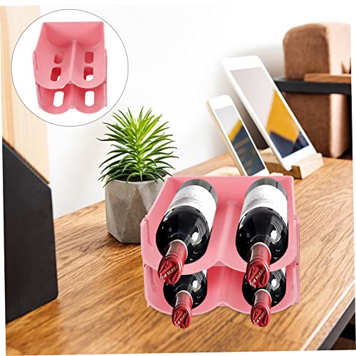 Soporte para botellas apilable de 4 piezas para refrigerador miniatura 4