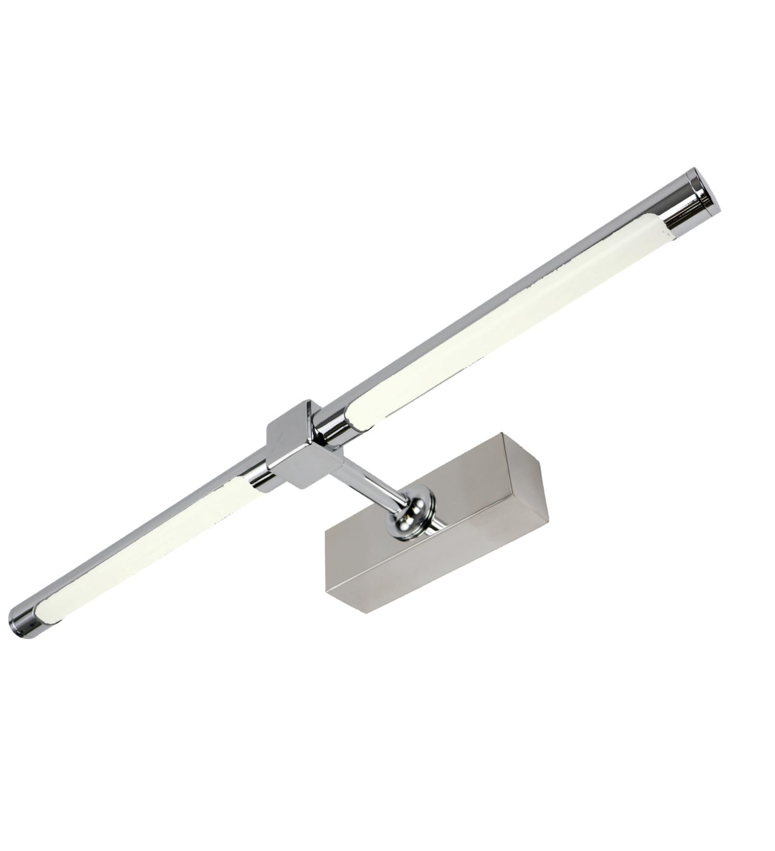Aplique LED de pared para iluminar cuadros, espejos, murales, 12W, tono de luz neutro 4000K, acabado Cromo brillante 52cm