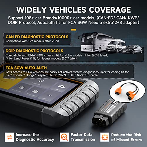 Foxwell Bidirectional Scanner Tool Nt809Bt Bluetooth (Worth $600), Car Diagnostic Scanner 30+ Service, All System, Fca Autoauth, 3-Year Free Update, Obd2 Scanner Diagnostic Tool Crankshaft Relearn #TOP7