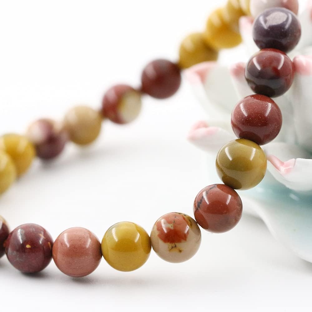 Natural Gemstones Bracelet 8mm Chakra Round Beads Energy Power Crystal Reiki Healing Elastic Stretch 7 Inch for Women Men Unisex - Image 3
