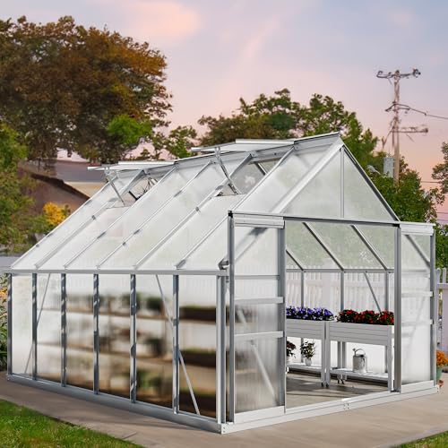 YITAHOME 10x12FT Polycarbonate Greenhouse Large Heavy...