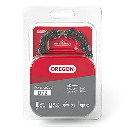 Oregon D72 AdvanceCut Chainsaw Chain for 20-Inch Bar; Fits Stihl 026, 029, MS 290, MS 291, MS 391, Husqvarna 55 Rancher, 455 Rancher, 460 Rancher, 372XP & More, 72 Drive Links , grey